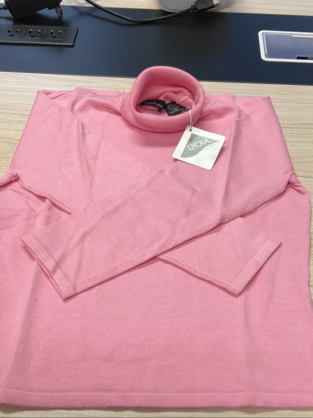 LYCRA® Pink Turtleneck Sweater - Lightweight Women’s Knit
